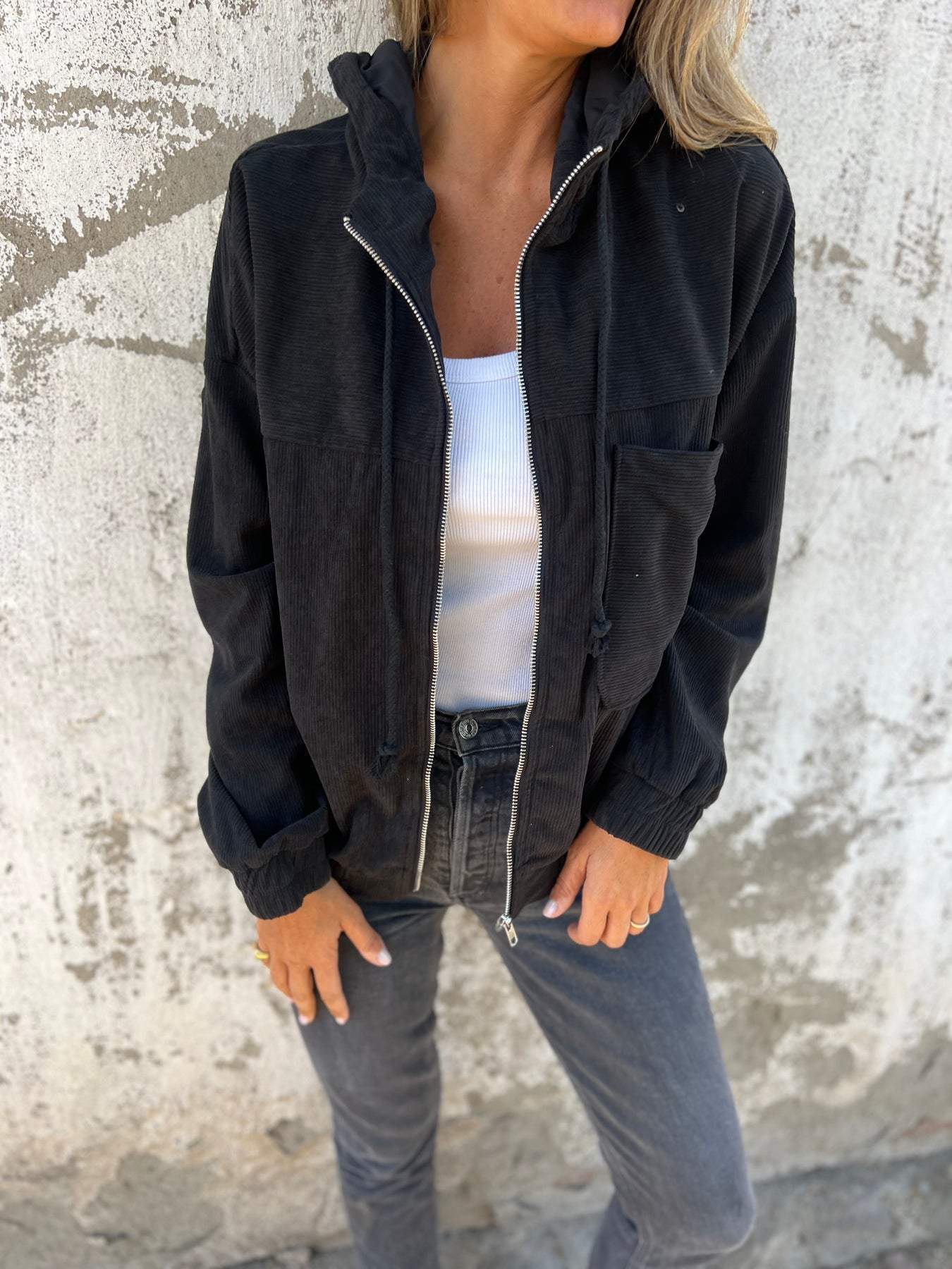 Ariellee – Giacca Casual con Cappuccio e Cerniera