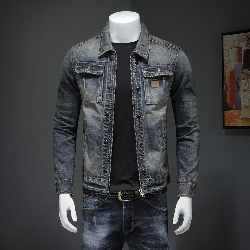 Lennon - Giacca di jeans ampia dal taglio classico per uomo