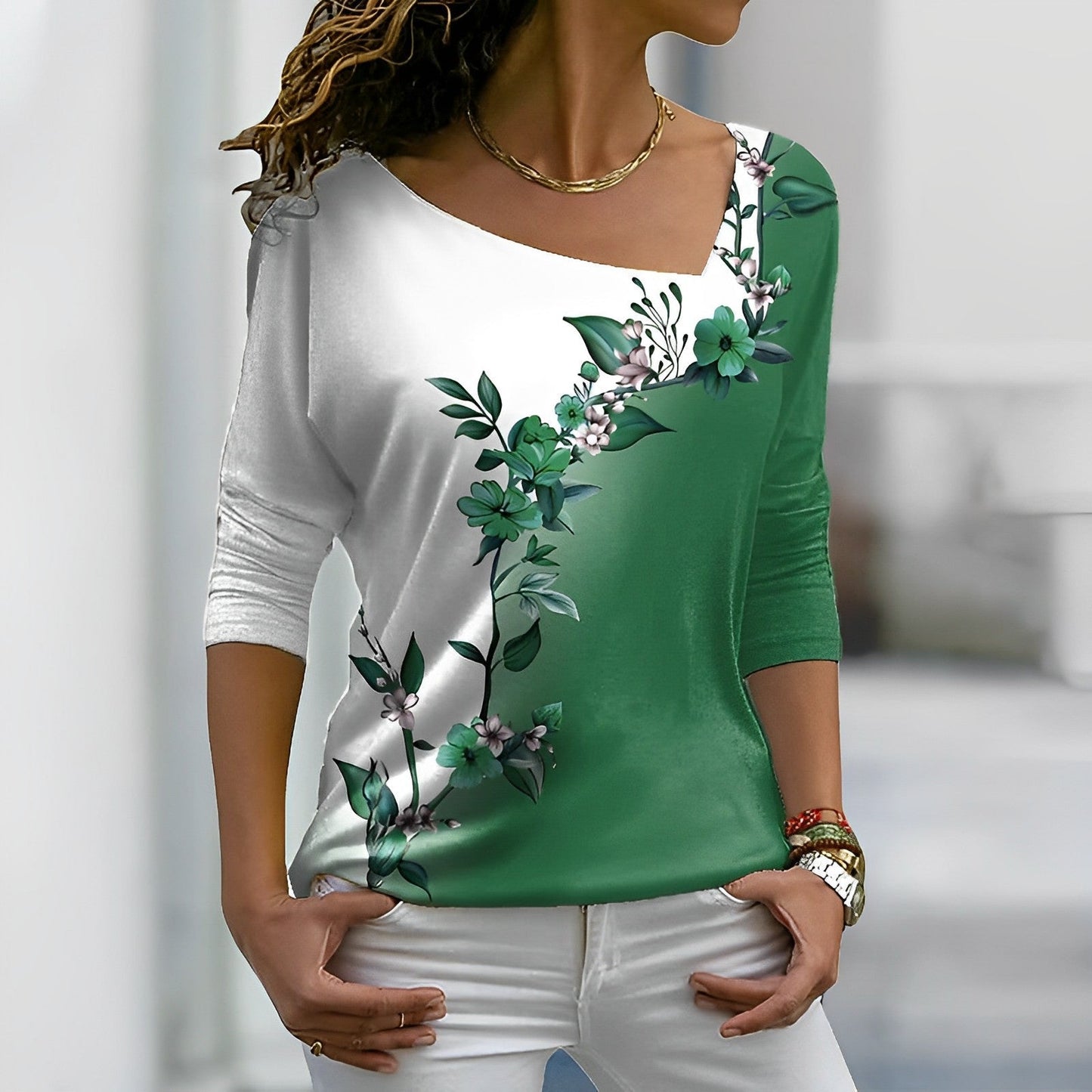 Tyra - Camicia con Design Floreale