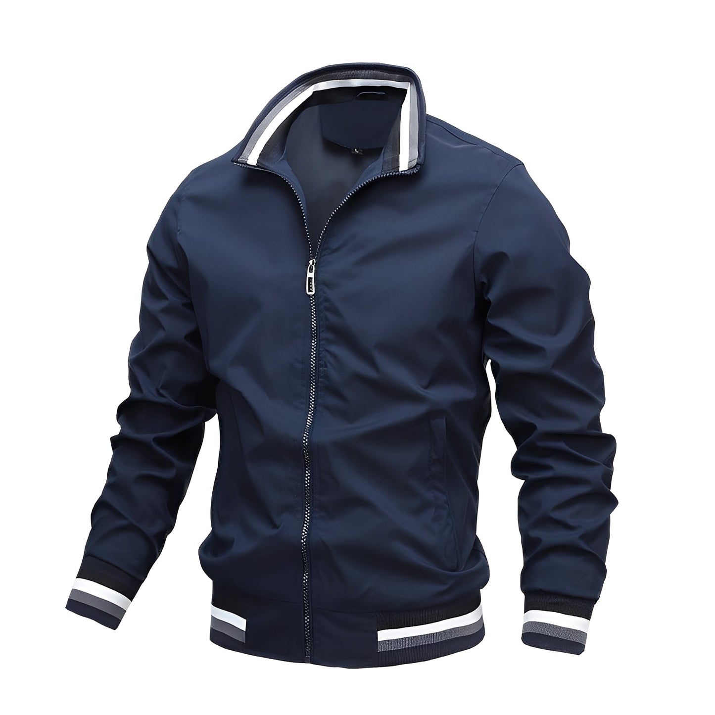 Jeremy - Giacca bomber da uomo con strisce, stile casual