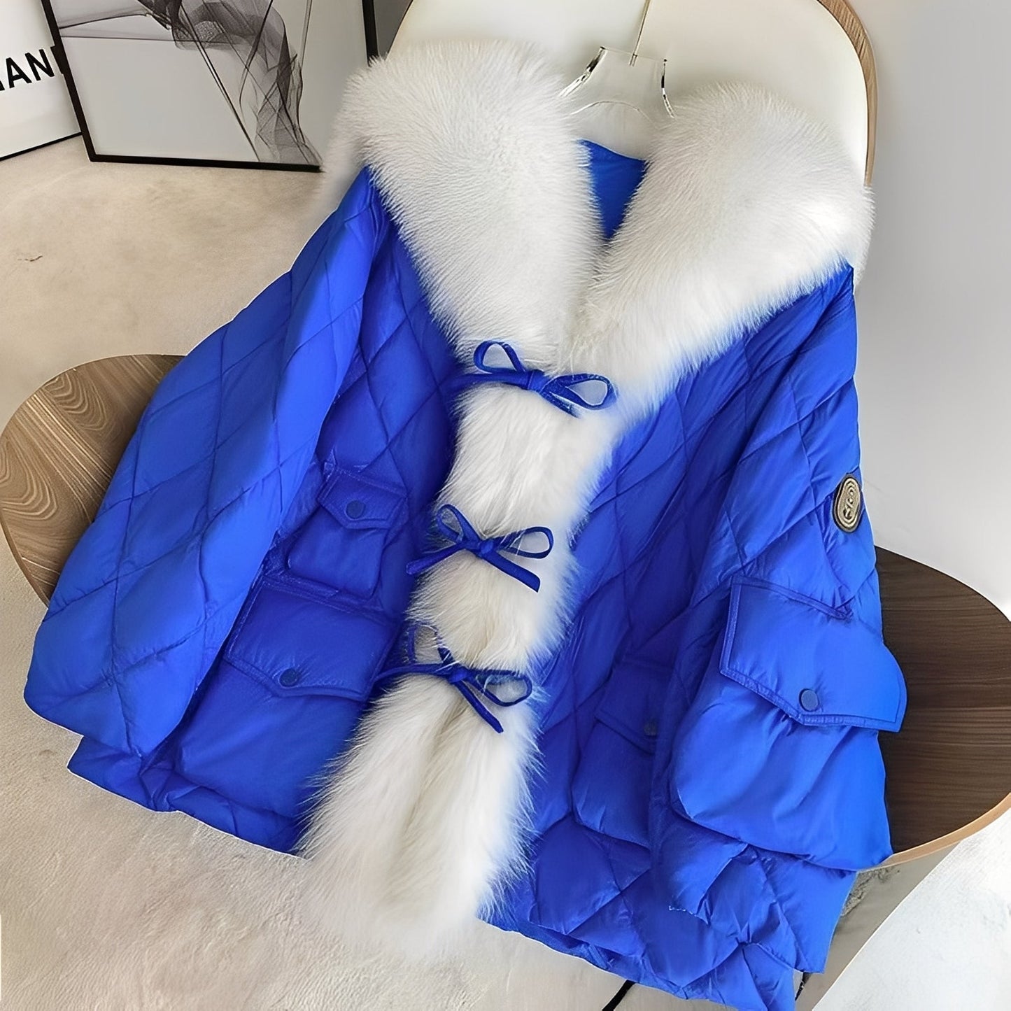 Marjorie - Giacca elegante con piumino e colletto di pelliccia per donne