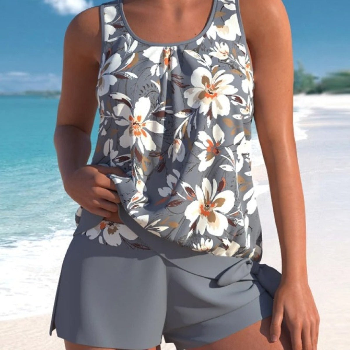 Adalina – Costume Due Pezzi Estivo con Stampa Floreale