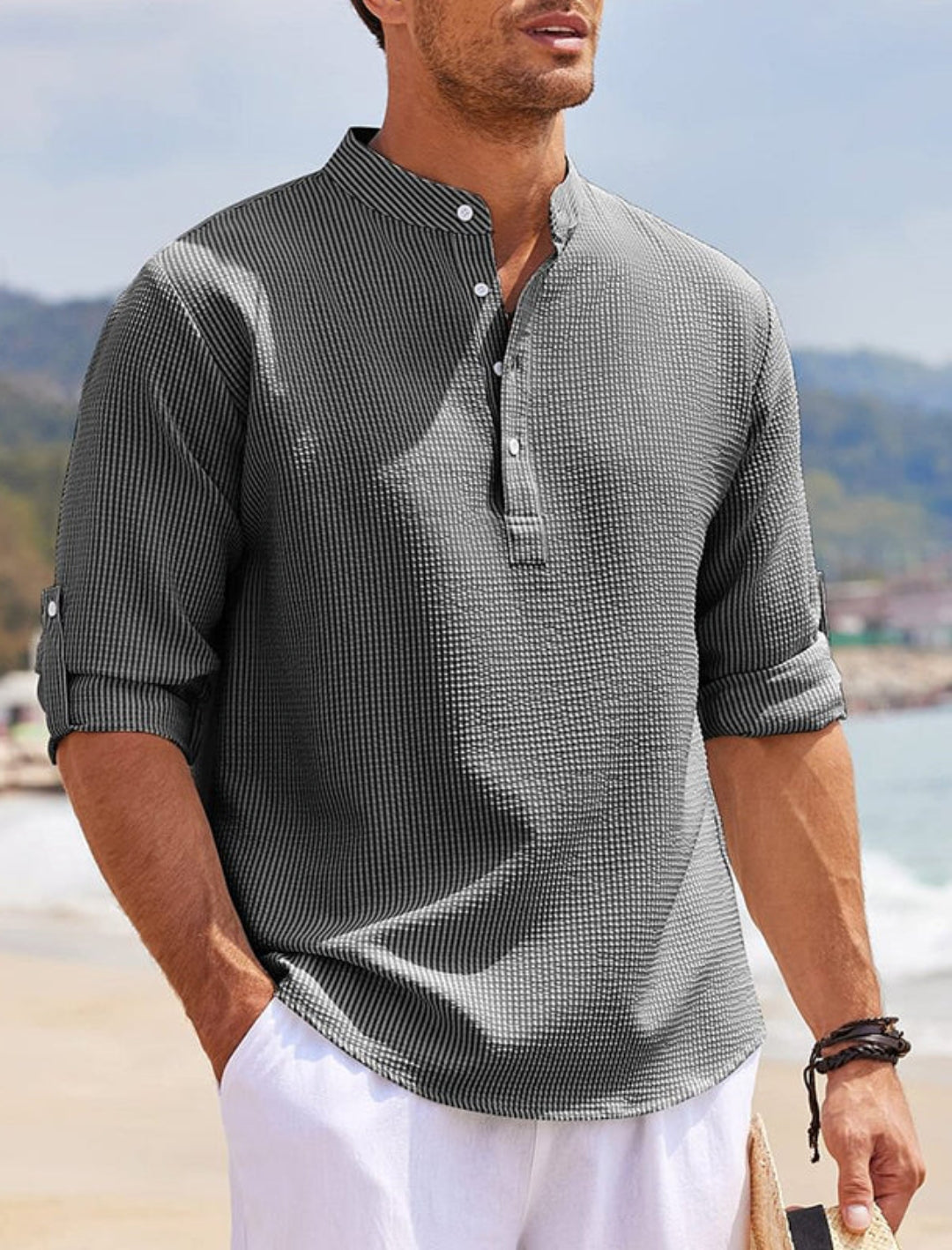 Cormac – Camicia di lino a maniche lunghe per uomo
