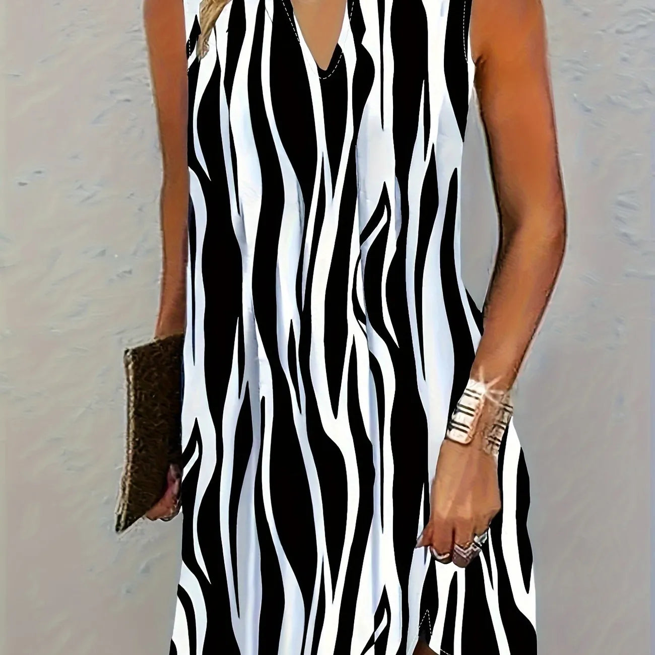 Gianne - Vestito Senza Maniche a Strisce Classiche