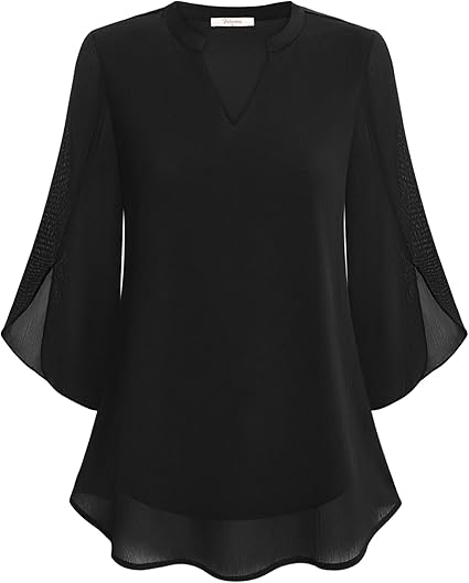 Brianna - Blusa a Maniche Split con Movimento Elegante