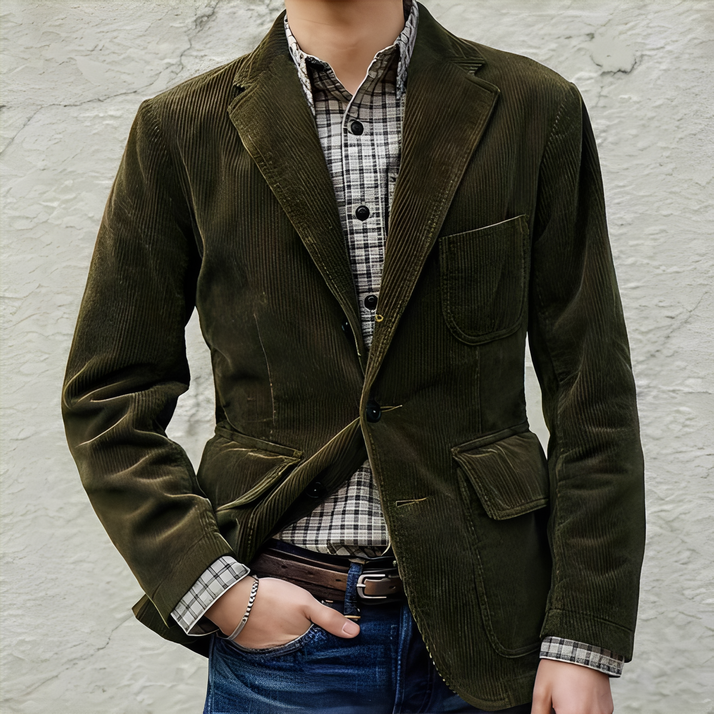 Dalton - Giacca casual in lana con tasche per uomini