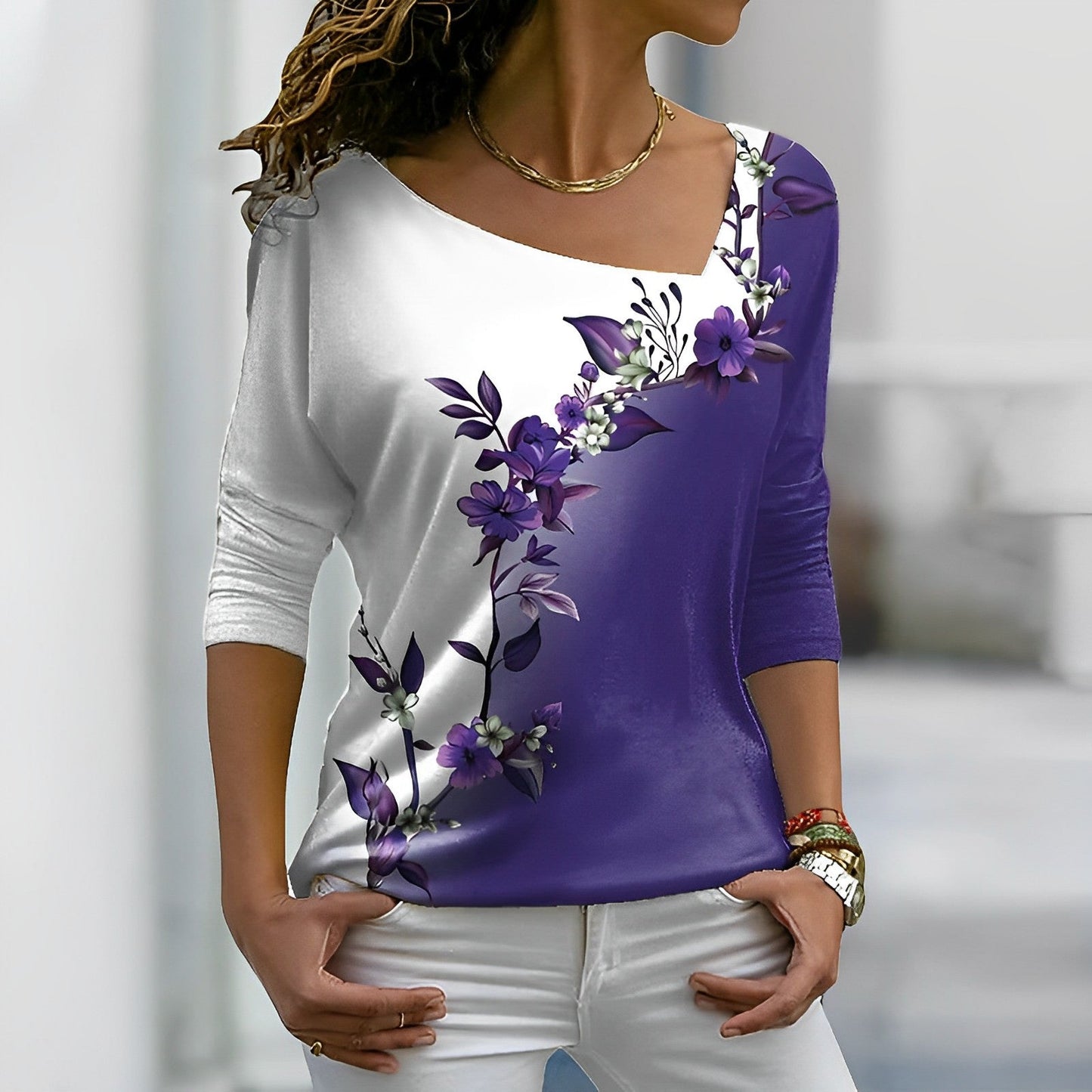Tyra - Camicia con Design Floreale