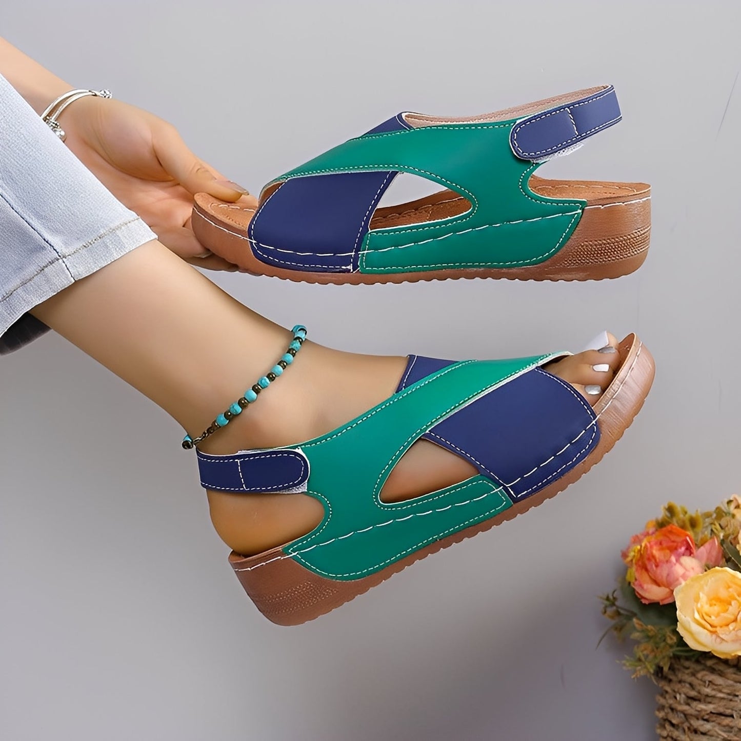 Clarissa - Zeppe casual con cinturini incrociati per donne