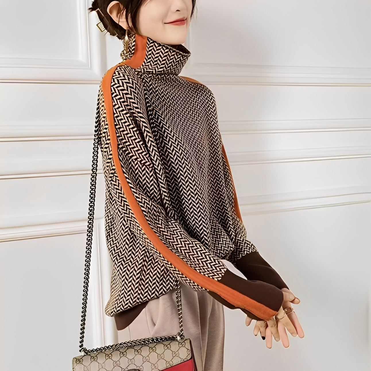 Roxanna - Maglione a righe casual con vestibilità comoda per donne