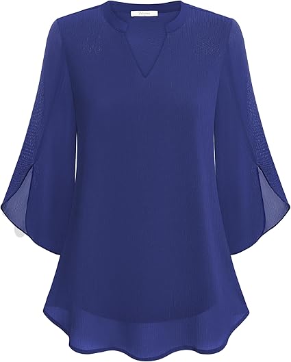 Brianna - Blusa a Maniche Split con Movimento Elegante