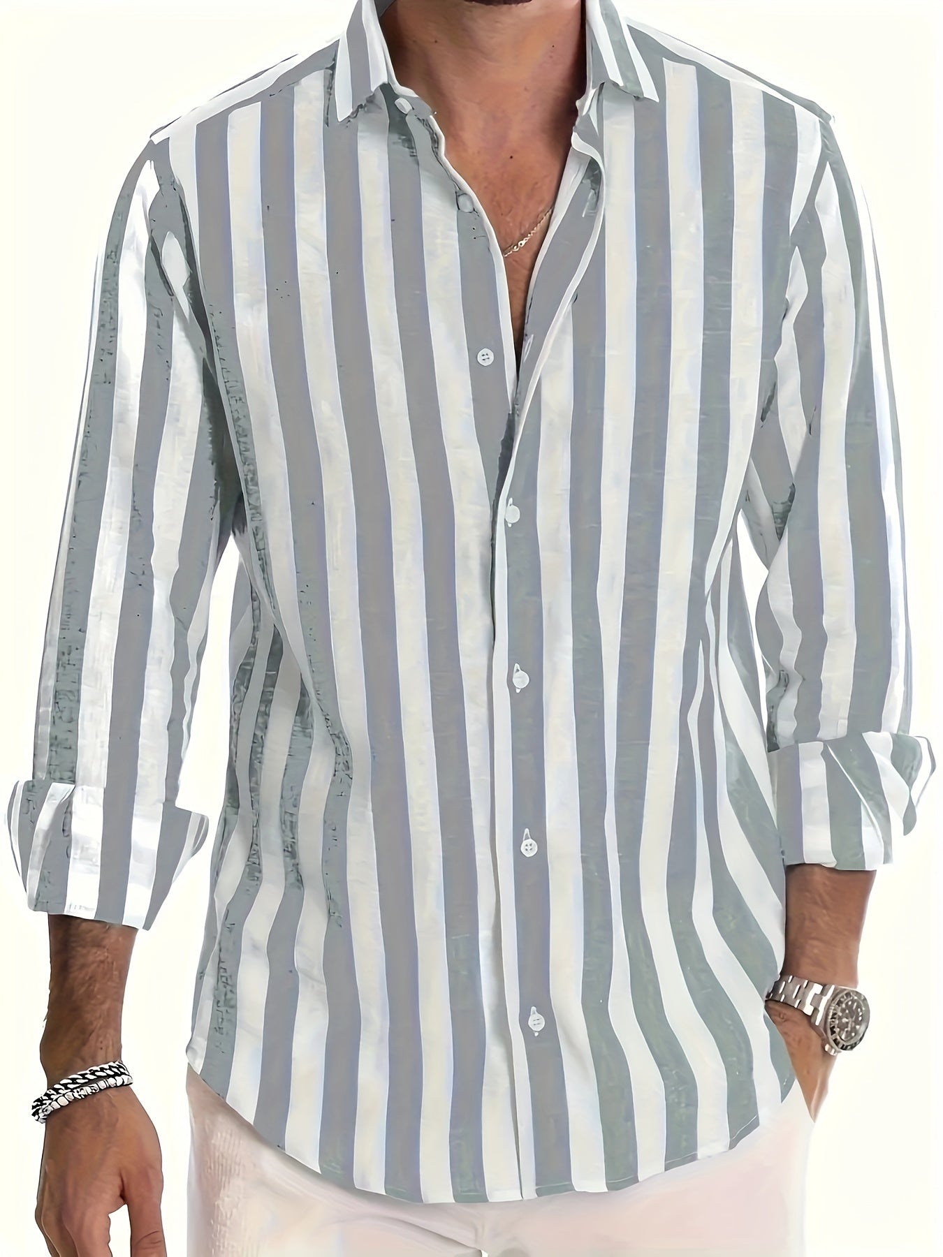 Harold - Camicia a Maniche Lunghe a Strisce Moderne