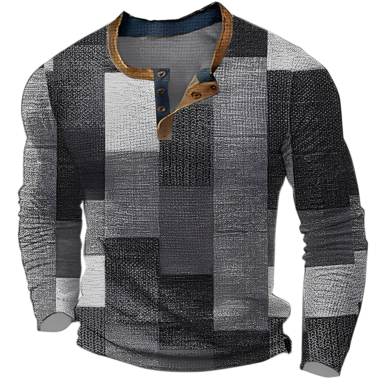 Brennan - Camicia da uomo stampata con maniche lunghe per un look informale
