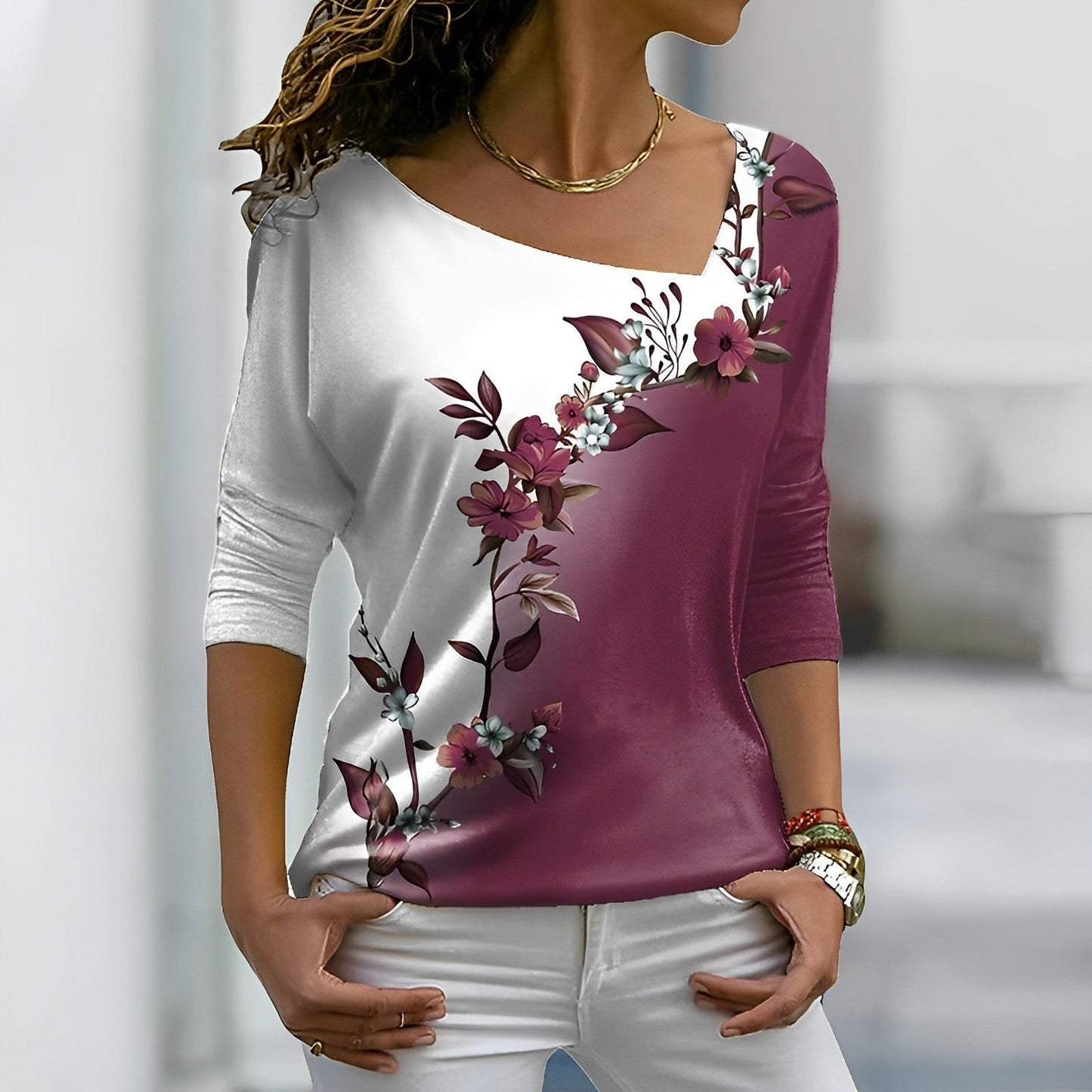 Tyra - Camicia con Design Floreale