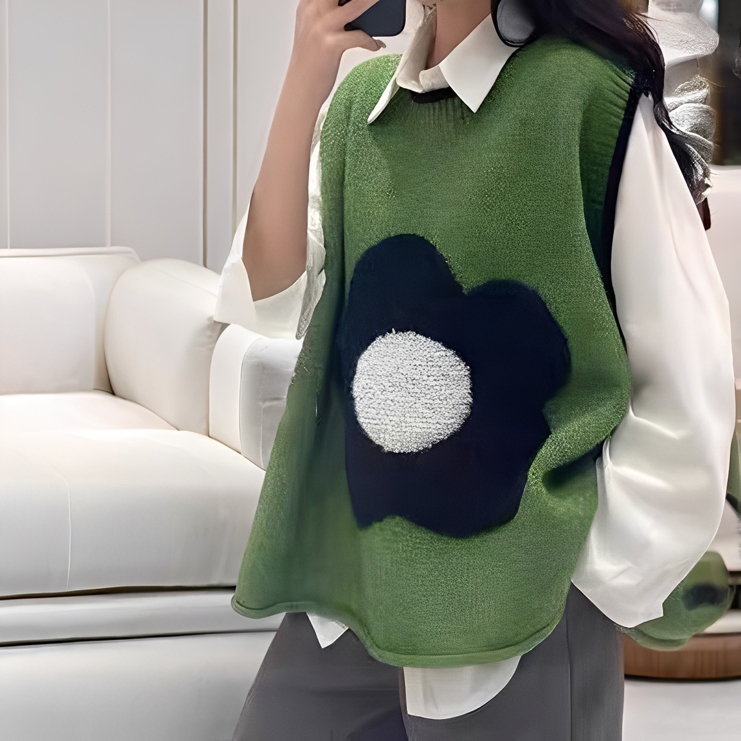 Lavina - Maglione casual per donne con motivo floreale a pezzi