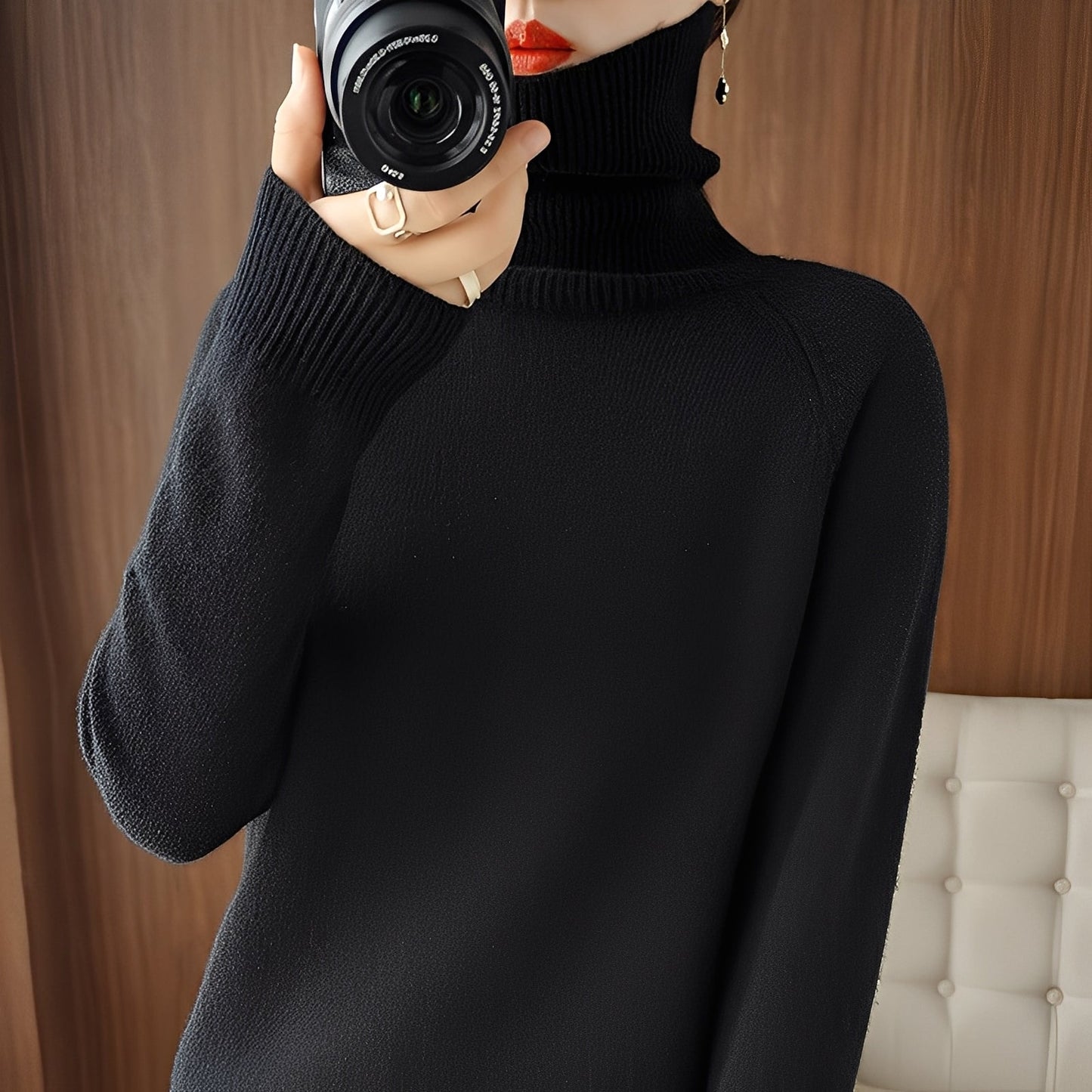 Kaycee - Maglione di tendenza con collo alto per donne
