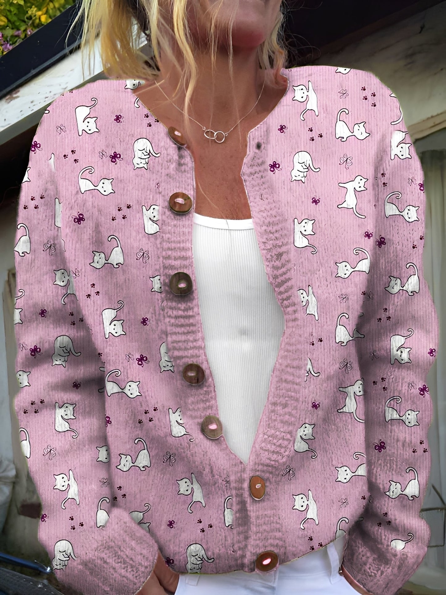 Kandace - Elegante Cardigan a Fiori per Donne