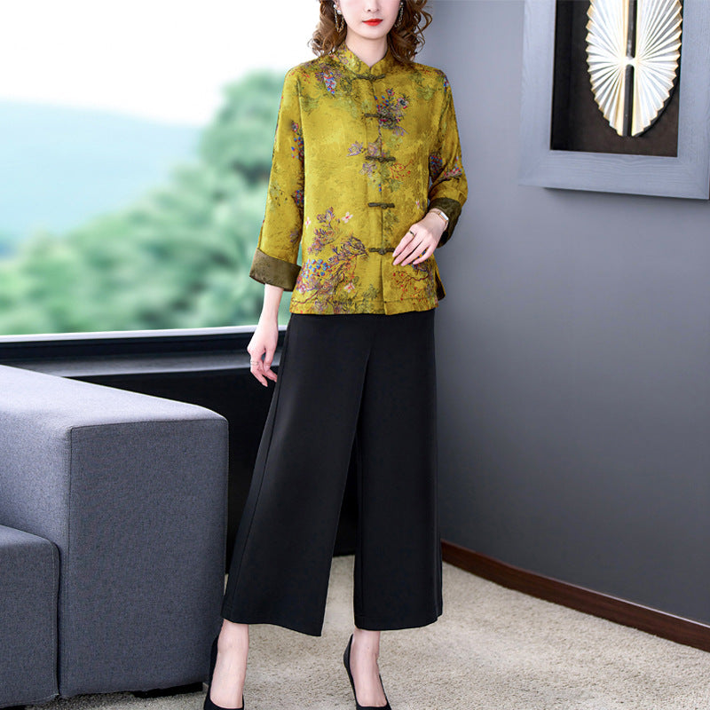 Moriah - Cappotto classico di seta con bottoni per donne