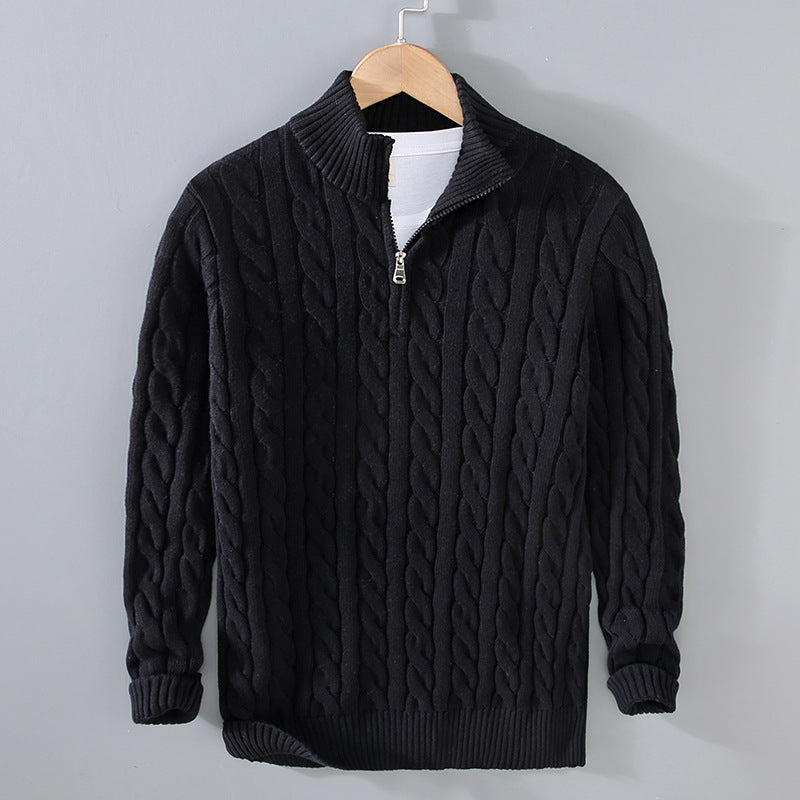Benson - Maglione casual da uomo in cashmere con zip