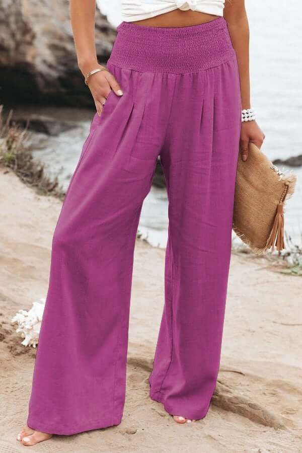 Quinley - Pantaloni Elasticizzati in Lino