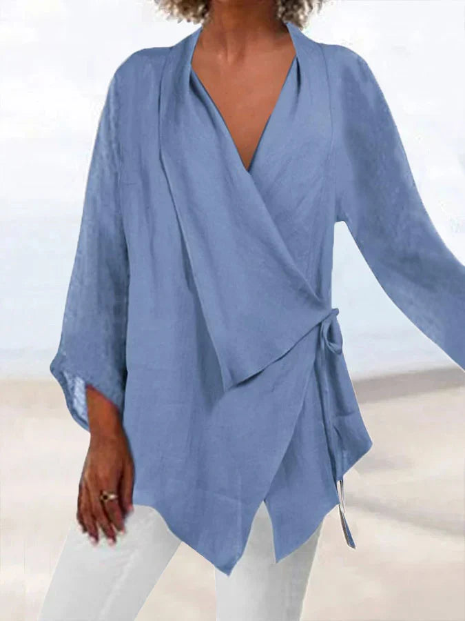 Sierra - Camicia Casual Moderna con Dettagli a Lacci