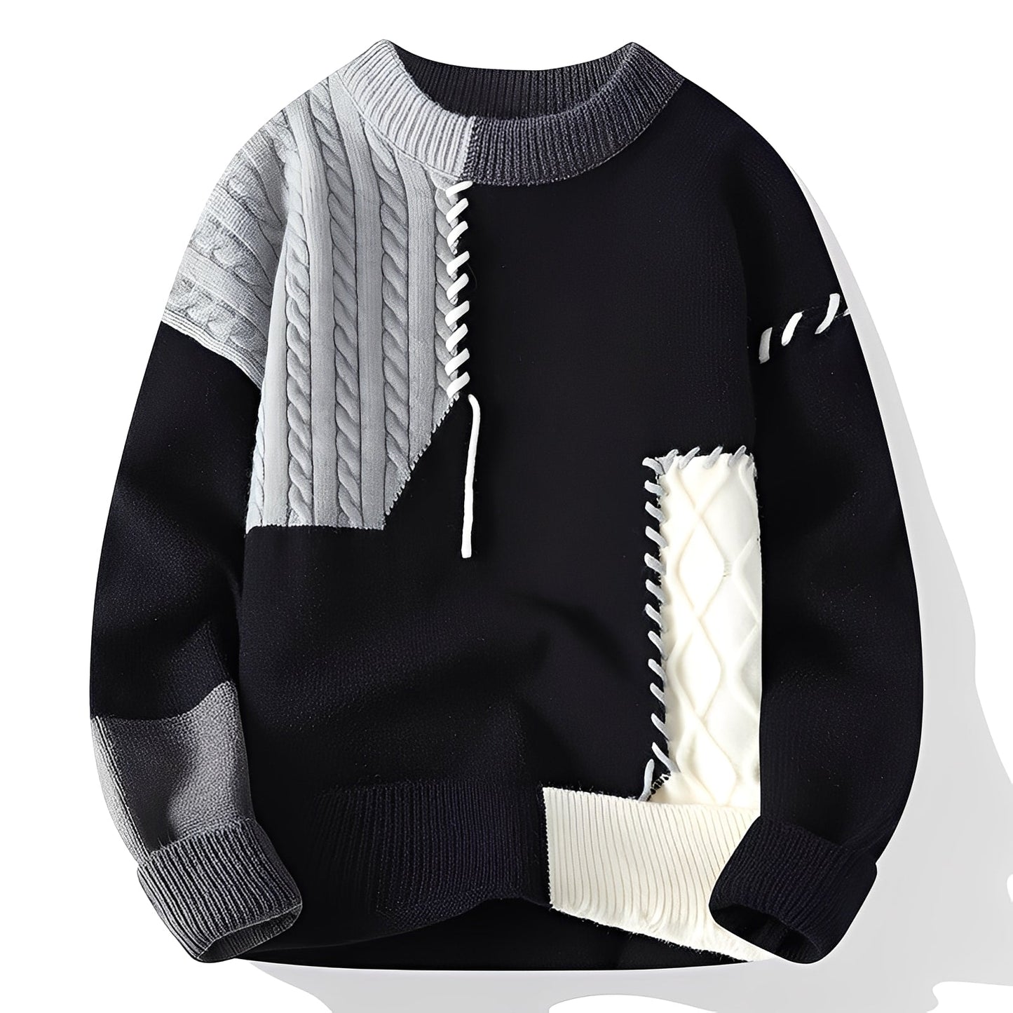Curtis - Maglione in Pile Elegante con Design a Blocchi di Colore per Uomo