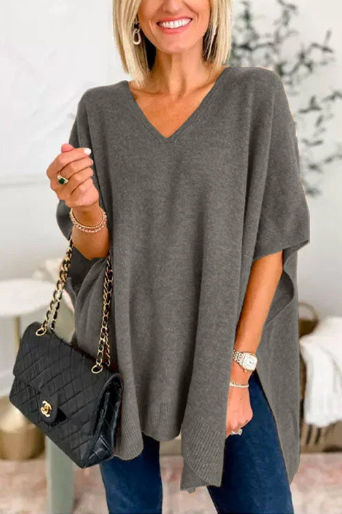 Ginny - Poncho a V senza tempo con una vestibilità rilassata