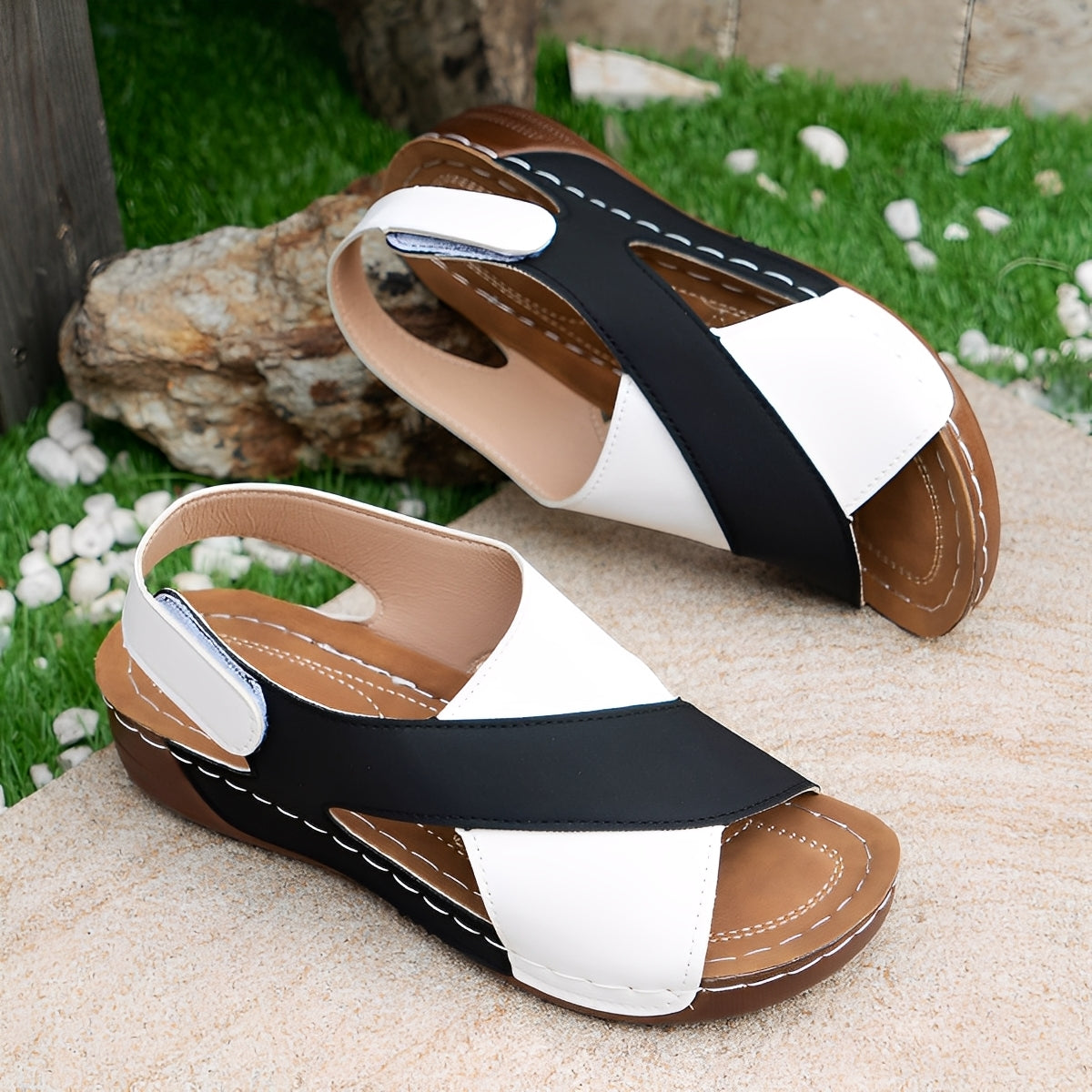 Clarissa - Zeppe casual con cinturini incrociati per donne