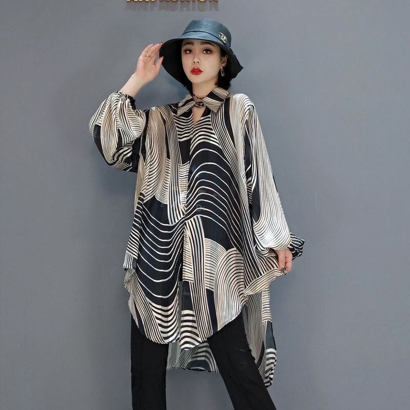 Hazel - Blusa di chiffon elegante con design asimmetrico per donne