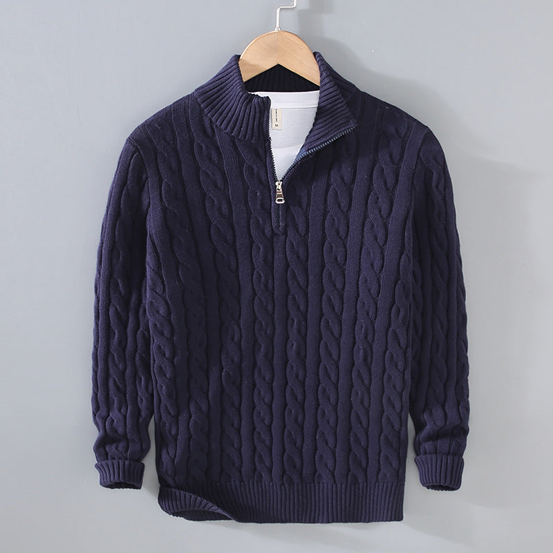 Benson - Maglione casual da uomo in cashmere con zip