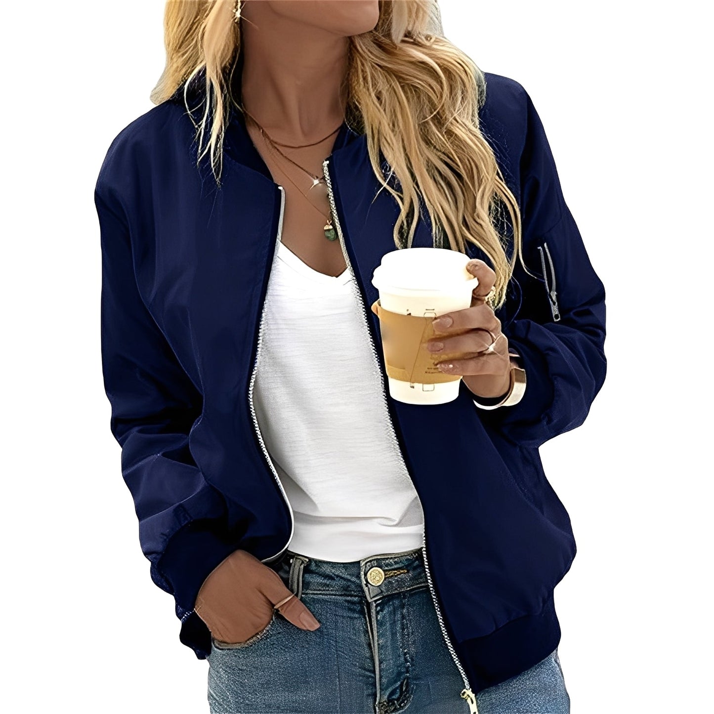Shirlee - Giacca bomber casual in stile vintage per donne