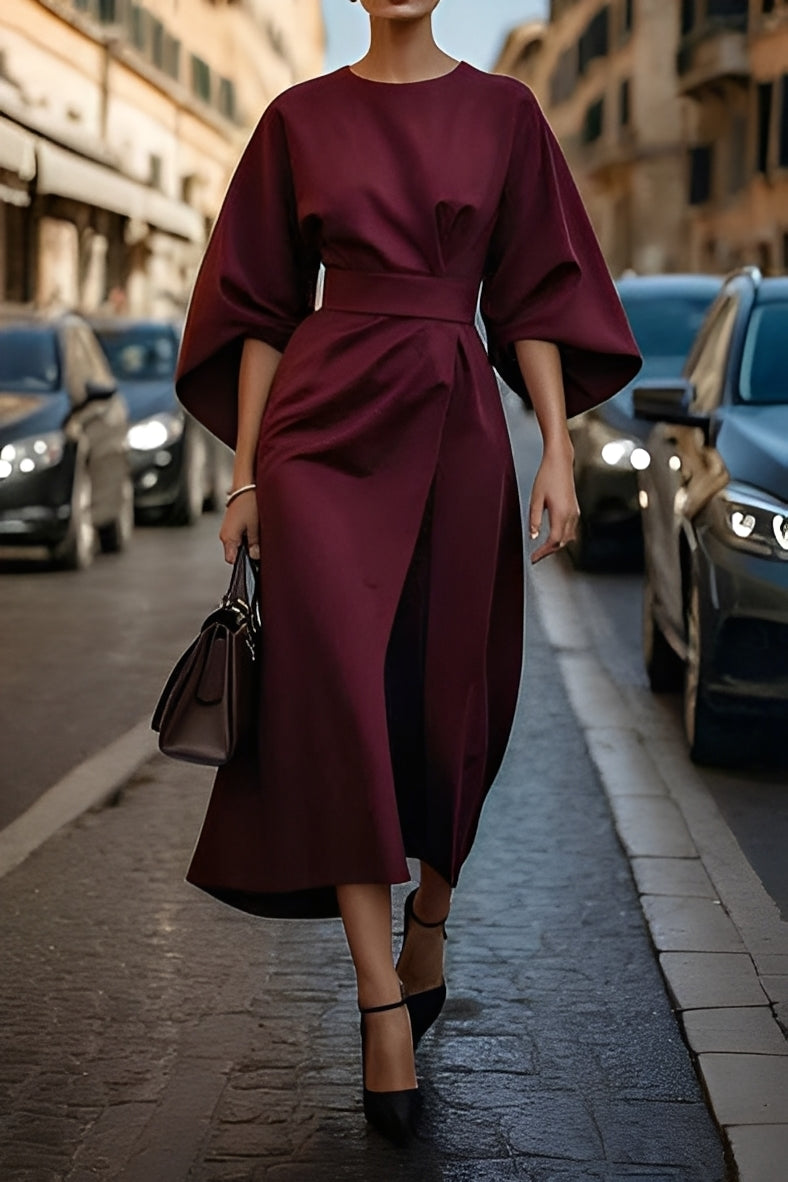 Elena - Vestito elegante e largo con cintura per donne