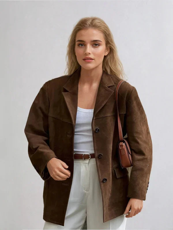 Geniah – Blazer in Finta Pelle Scamosciata di Lusso
