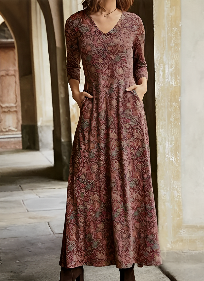 Adeline - Abito lungo da donna modello vintage