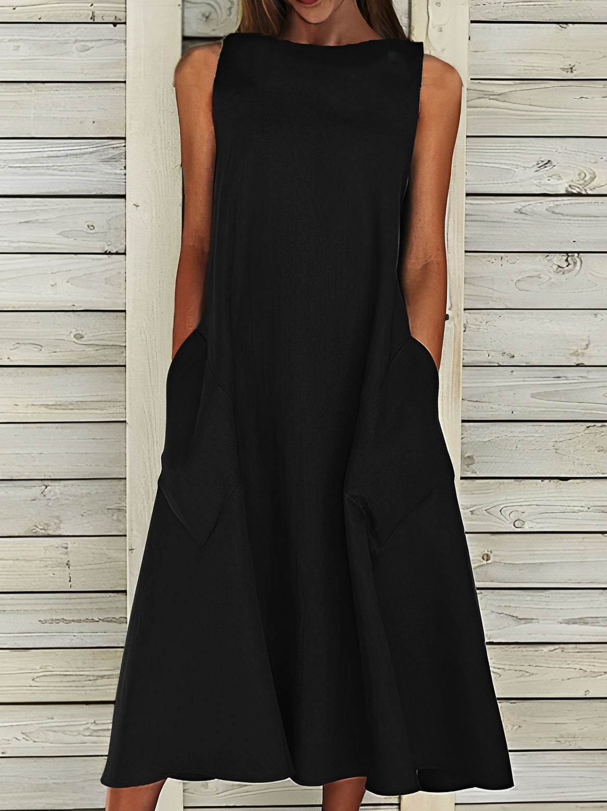 Amihan - Abito in cotone monocolore