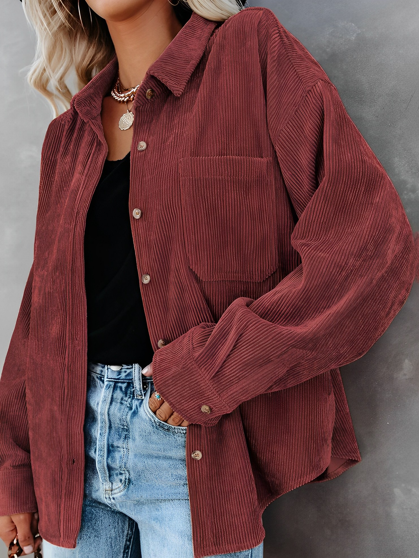 Filena - Giacca in Corduroy con Bottoni