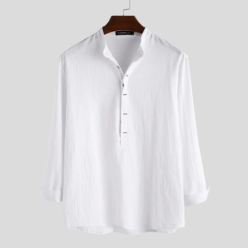 Daniel - Camicia in Cotone-Lino di Lusso per l'Uso Quotidiano