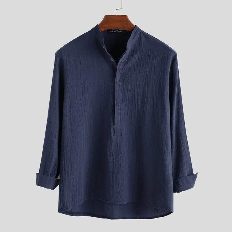 Daniel - Camicia in Cotone-Lino di Lusso per l'Uso Quotidiano