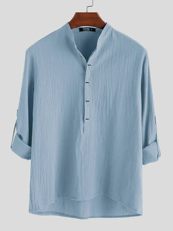 Daniel - Camicia in Cotone-Lino di Lusso per l'Uso Quotidiano