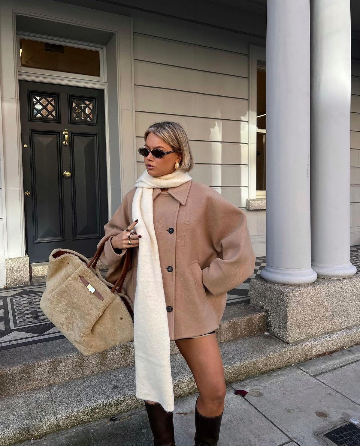 Elena – Cappotto Oversize in Misto Lana Doppiopetto