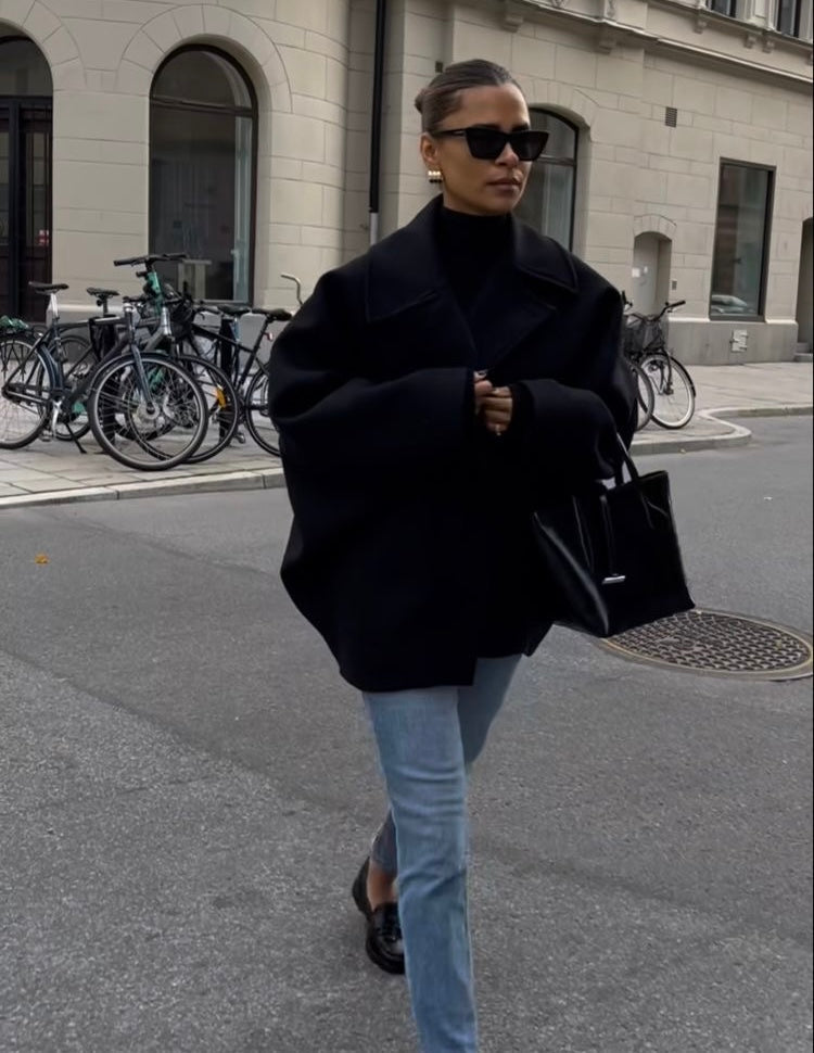 Elena – Cappotto Oversize in Misto Lana Doppiopetto