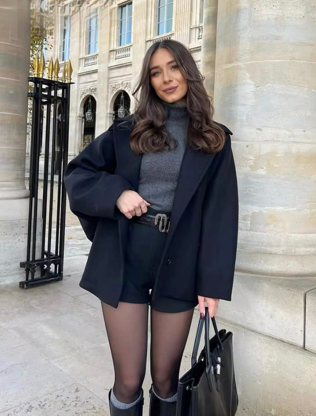 Elena – Cappotto Oversize in Misto Lana Doppiopetto