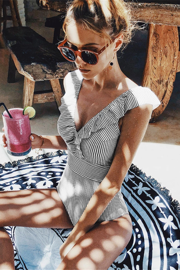 Lucia - Sexy Costume da Bagno a Righe