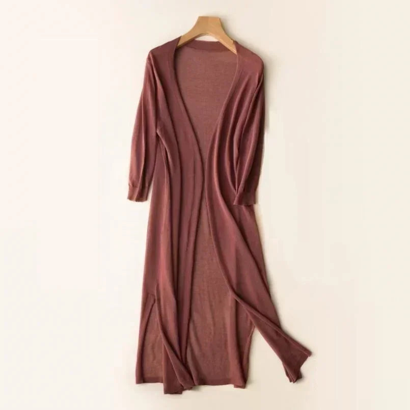 Meiko - Cardigan lungo di lusso e morbido