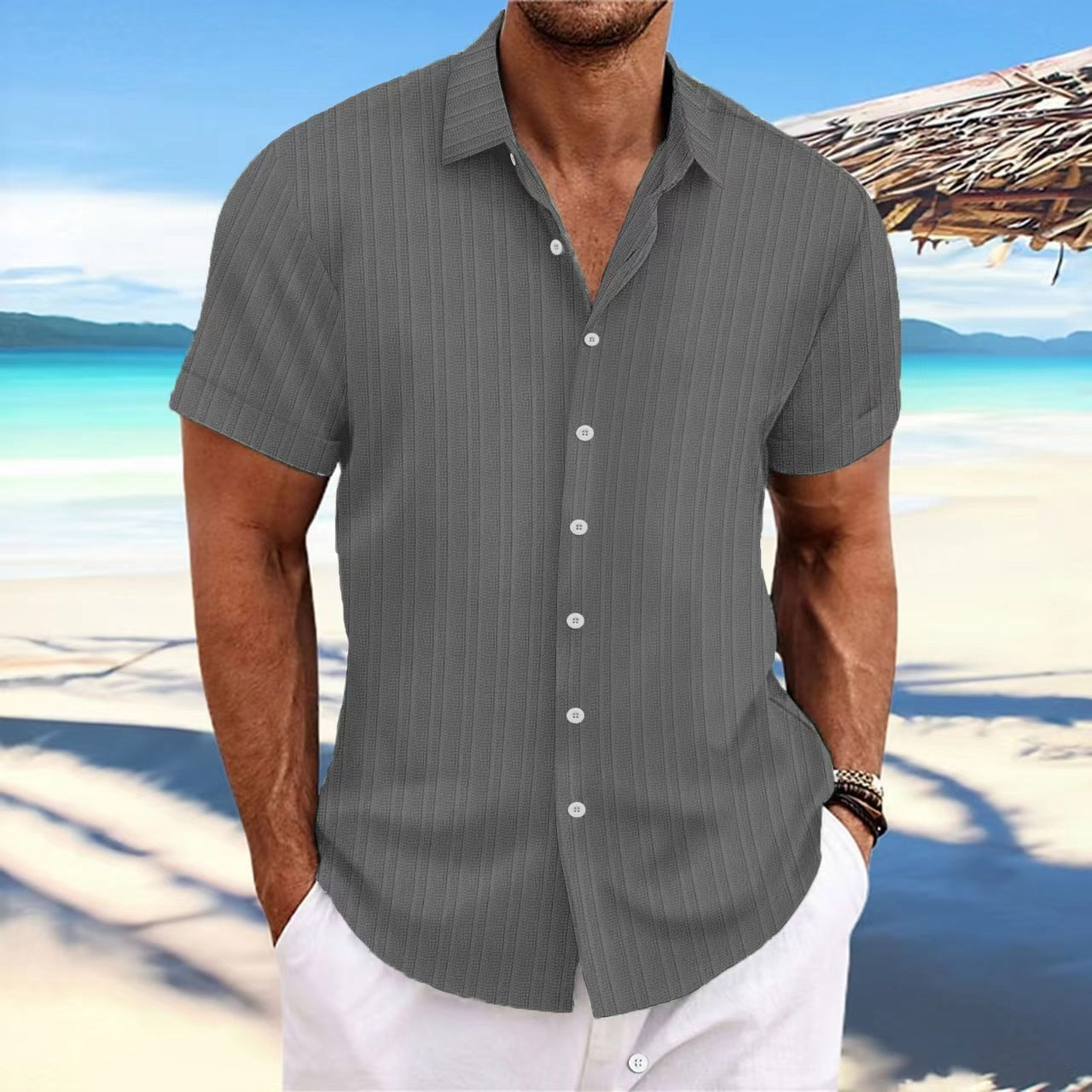 Troy - Camicia Classica con Bottoni