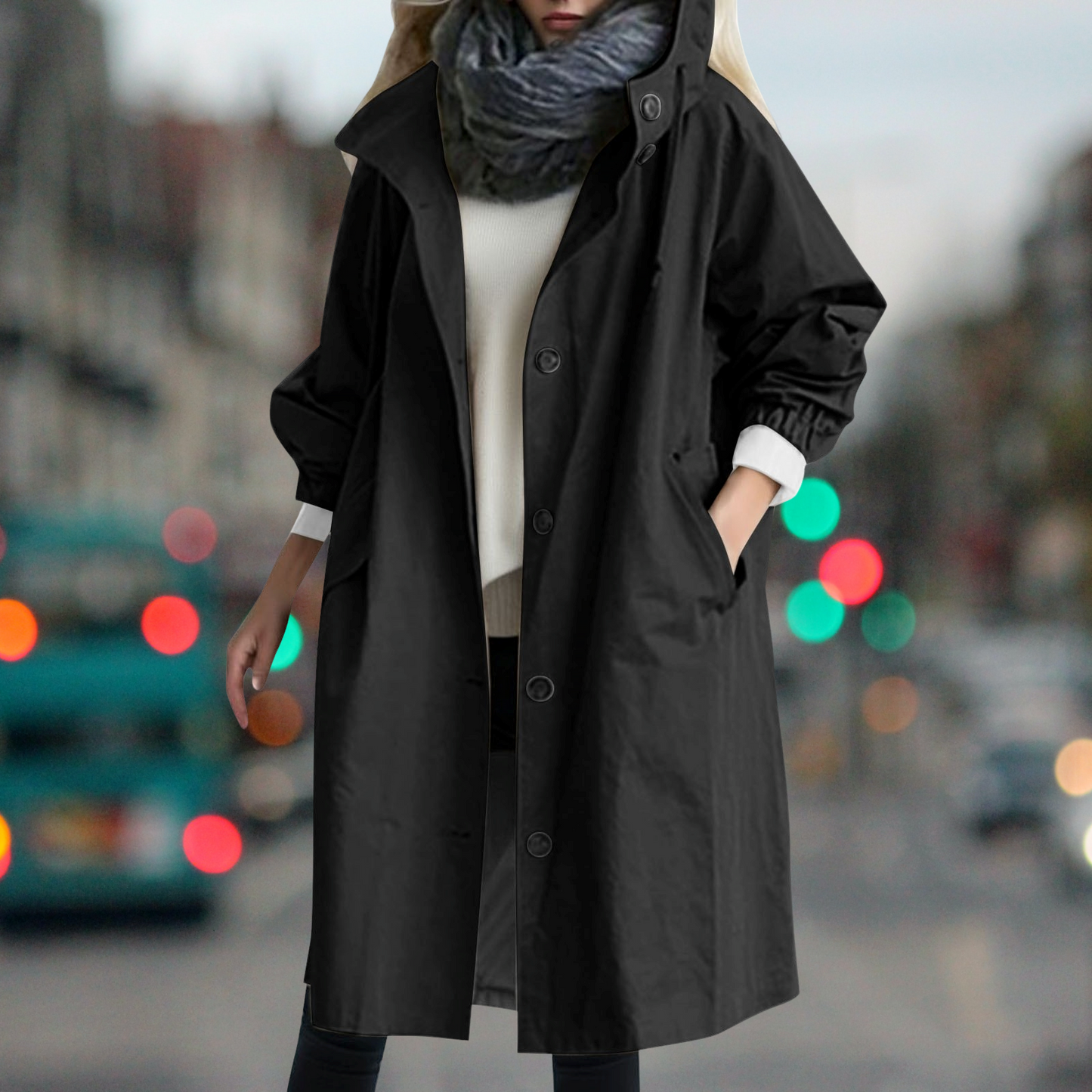 Bethany - Trench coat impermeabile e caldo
