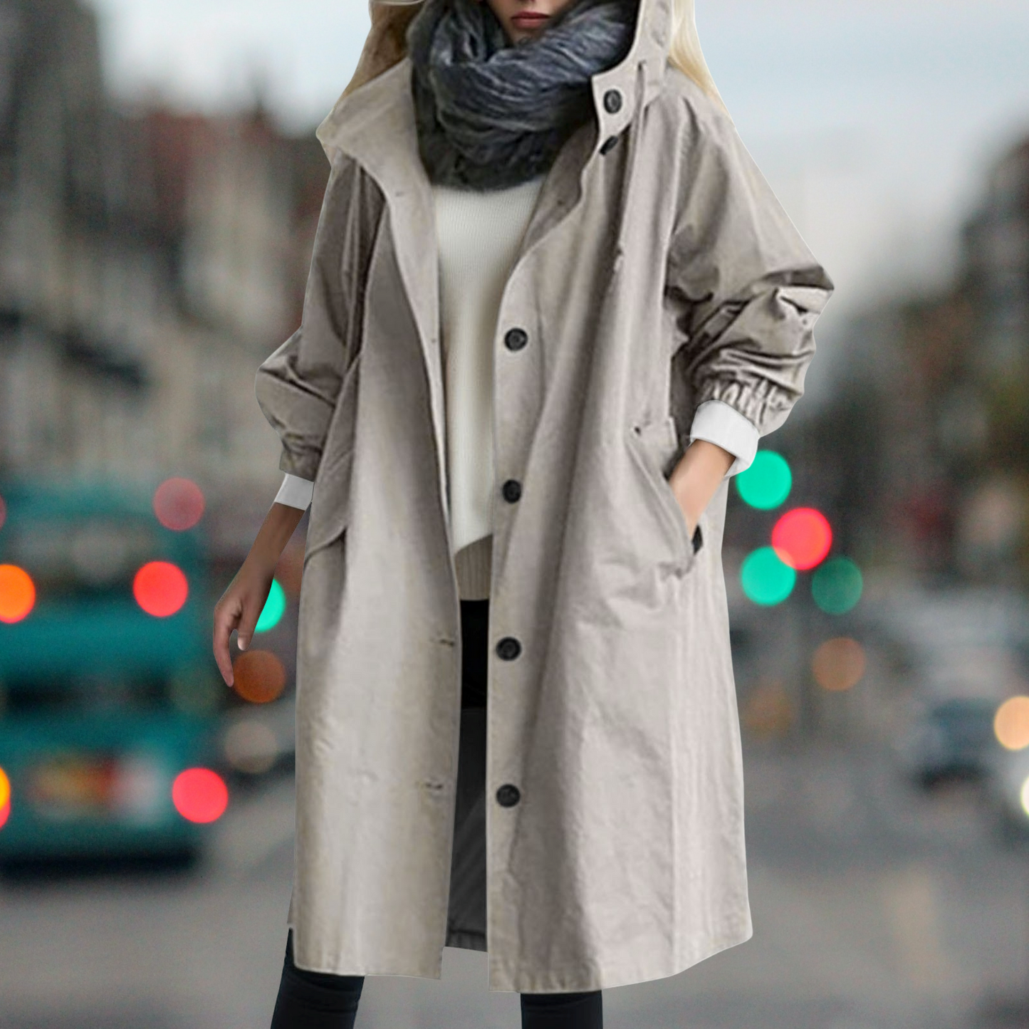 Bethany - Trench coat impermeabile e caldo