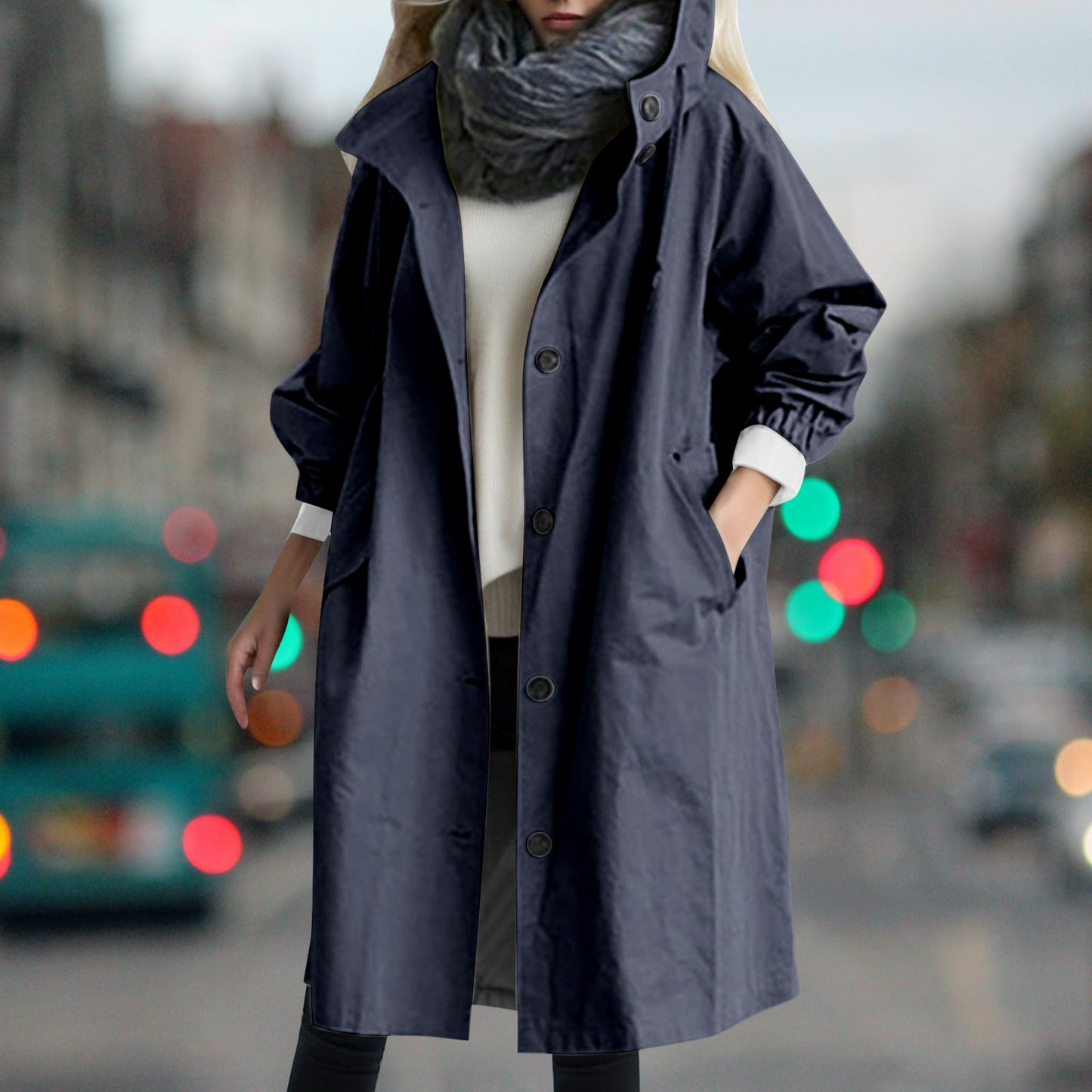 Bethany - Trench coat impermeabile e caldo