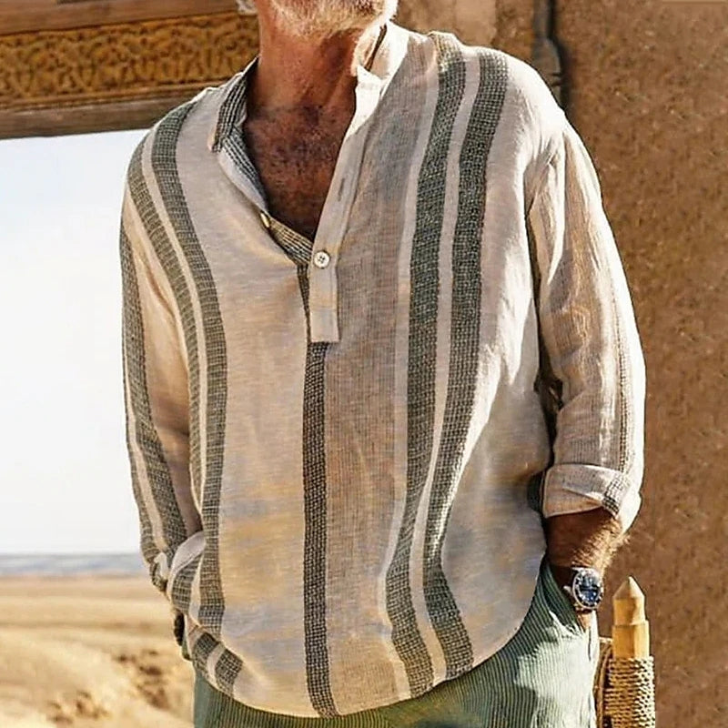 Yano - Camicia in lino da uomo vintage