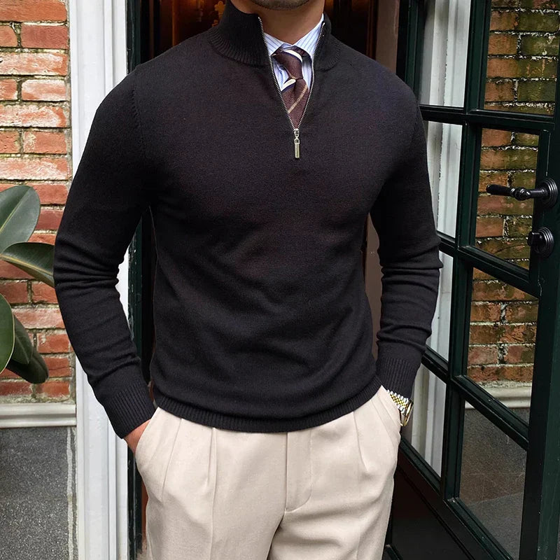 Hugo - Maglione con zip parziale
