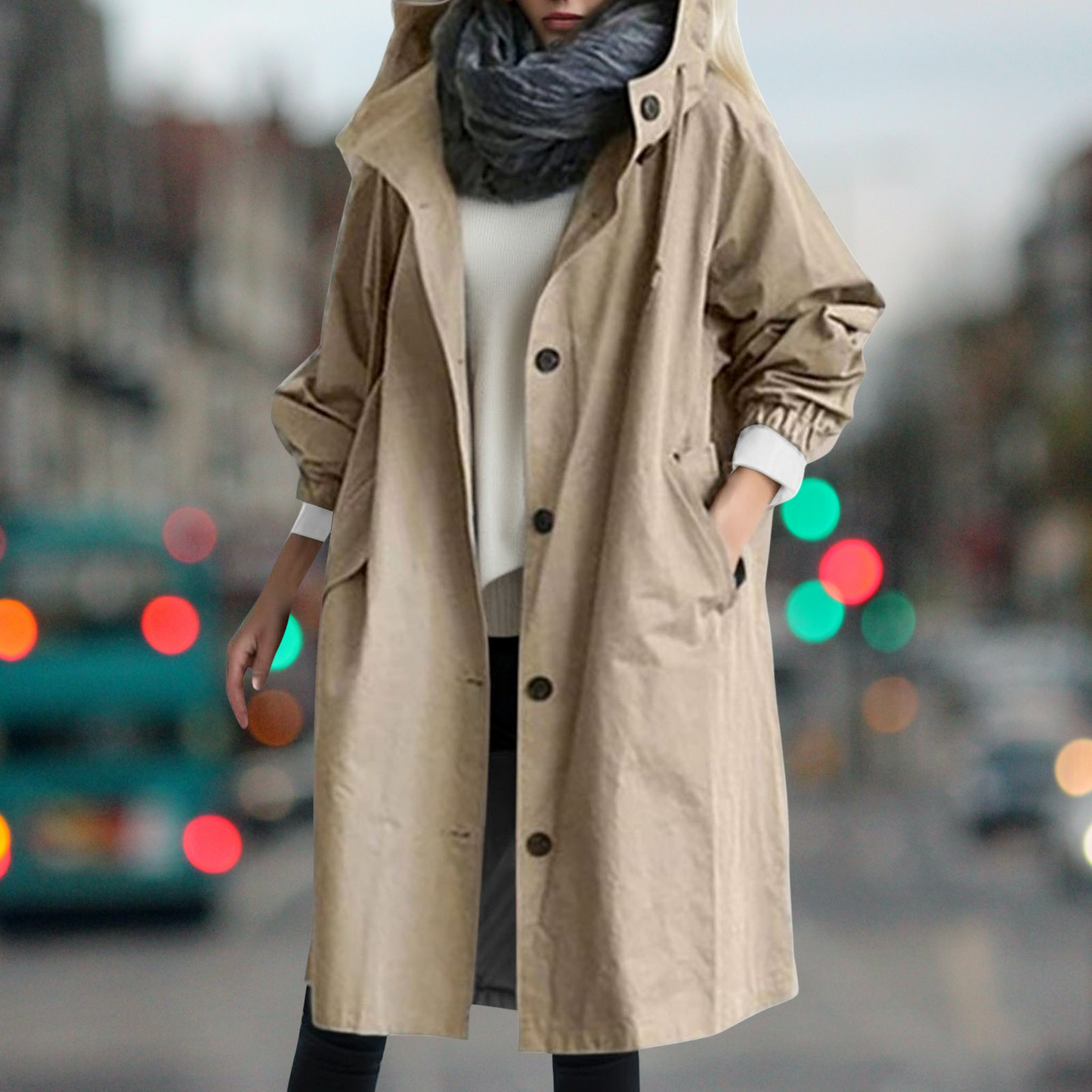 Bethany - Trench coat impermeabile e caldo